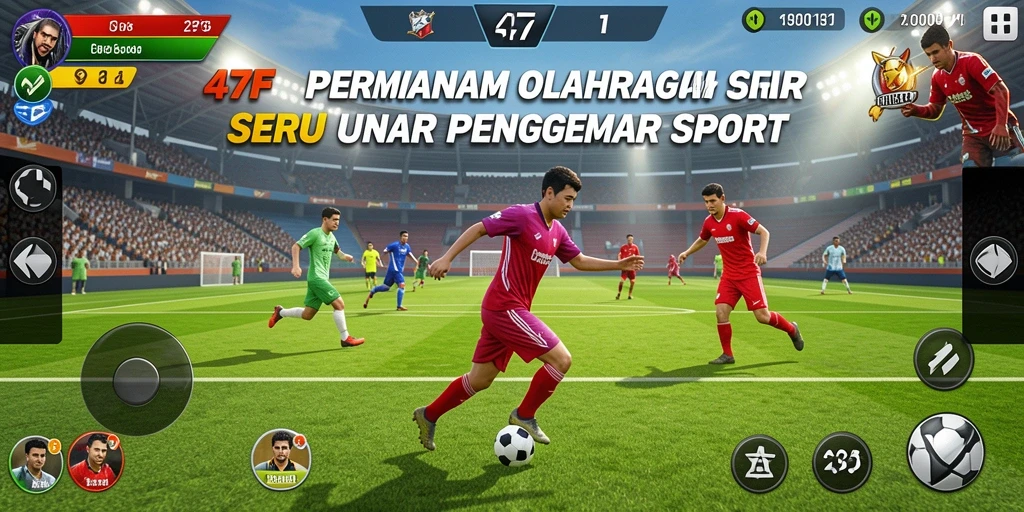 Tampilan utama gameplay 47F dengan aksi olahraga yang mendebarkan.