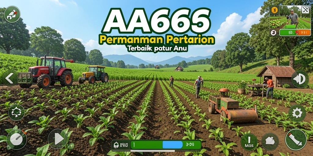 Screenshot gameplay AA666 menampilkan aktivitas bertani yang seru dan interaksi sosial.