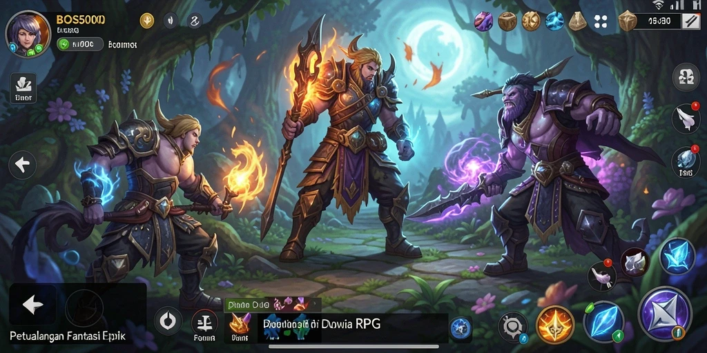 Tampilan gameplay epik yang menampilkan petualangan seru di BOS5000.
