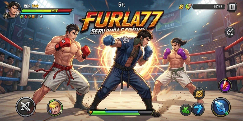 Screenshot gameplay FURLA77 yang menunjukkan aksi pertarungan yang seru.