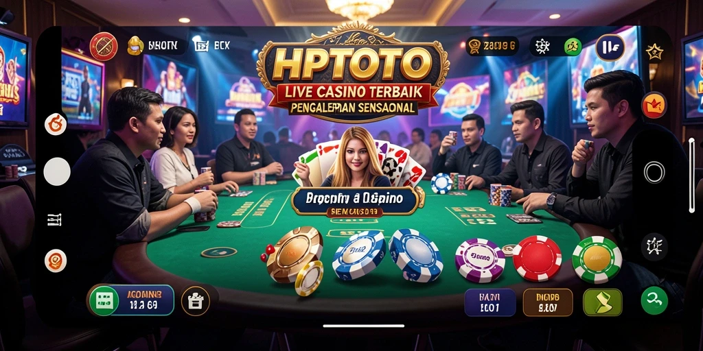 Screenshot HPTOTO menampilkan gameplay Live Casino yang mendebarkan dan interaktif.