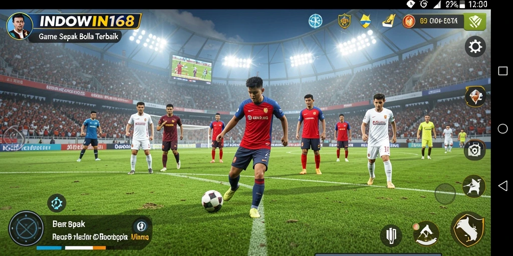 Tampilan gameplay INDOWIN168 yang menampilkan aksi sepak bola seru.