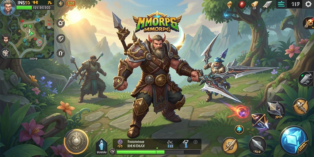 Tangkapan layar <strong>INS55</strong> menampilkan pertarungan seru di dalam game MMORPG.