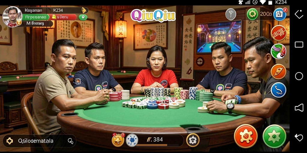 Screenshot permainan QiuQiu dengan tampilan grafis yang menarik.