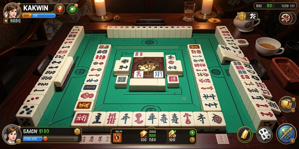 Gameplay seru KAKWIN dengan ubin Mahjong yang menarik.