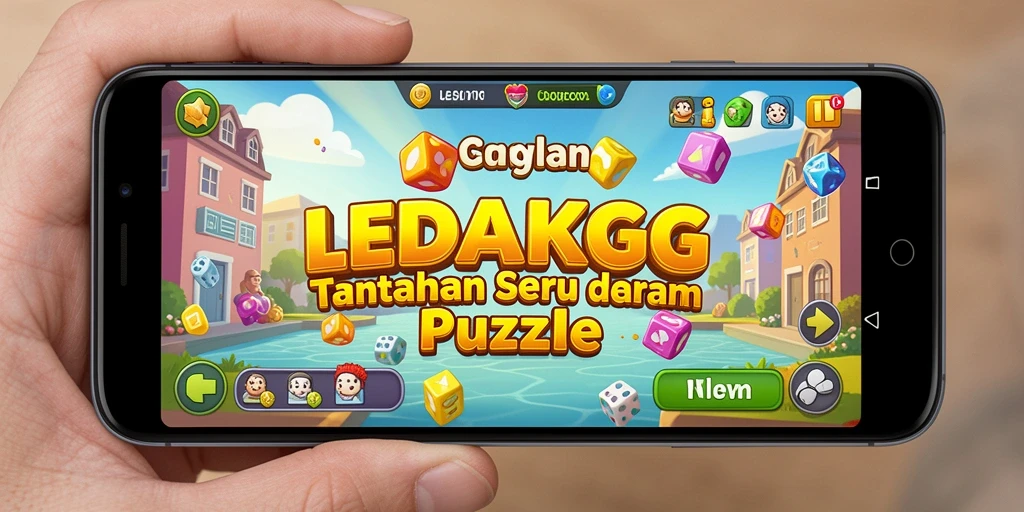 Screenshot utama LEDAKGG menampilkan gameplay puzzle yang menarik.