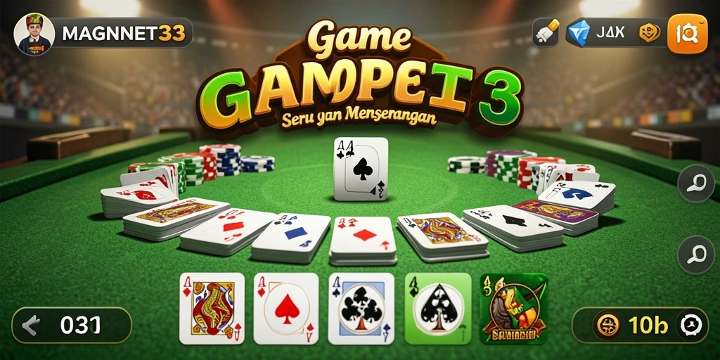 Tampilan gameplay Gaple yang seru di MAGNET33.