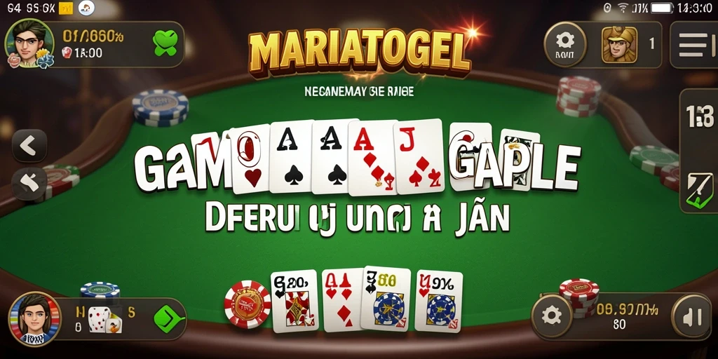 Tampilan gameplay Gaple yang menarik dan seru di MARIATOGEL.