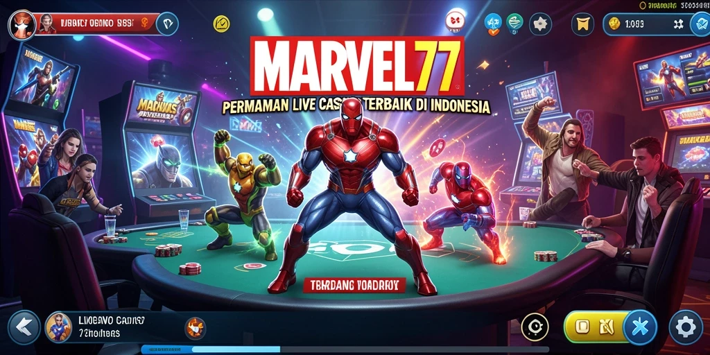 Tampilan gameplay Live Casino yang menarik dan interaktif dari MARVEL77.