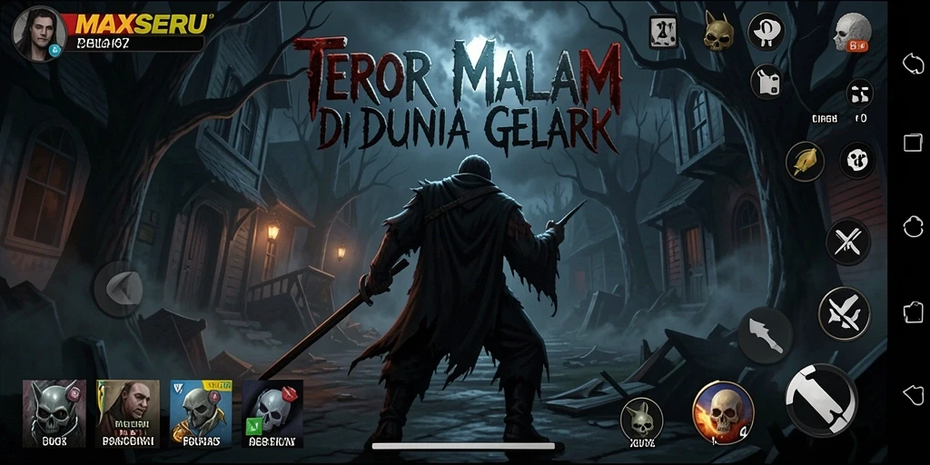 Gameplay seram MAXSERU saat menjelajahi dunia kelam.