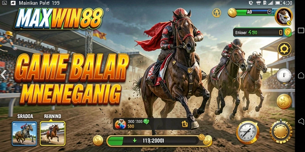 Tampilan mendebarkan gameplay balap di MAXWIN88.