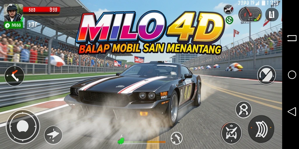 Screenshot gameplay MILO4D yang menampilkan balapan seru.