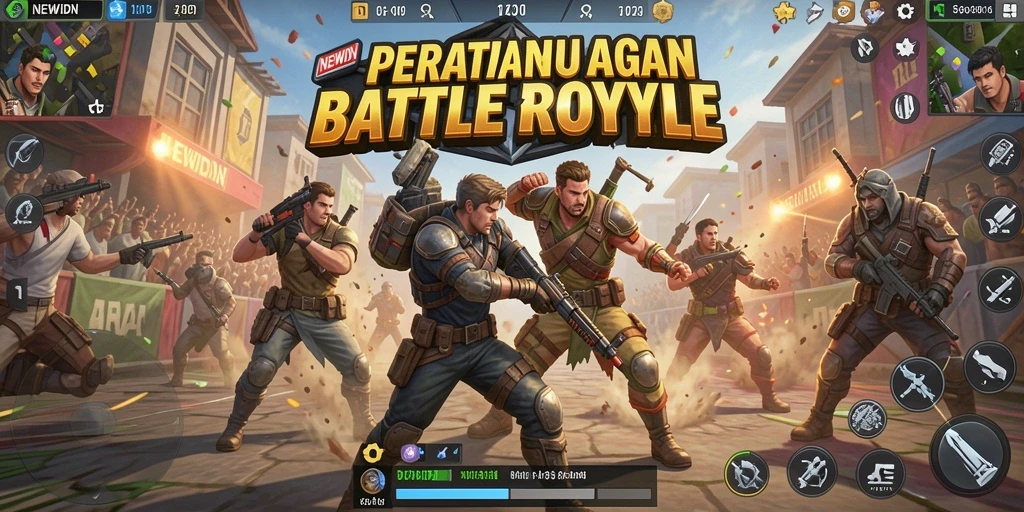 Tampilan gameplay seru dalam NEWIDN di arena Battle Royale.