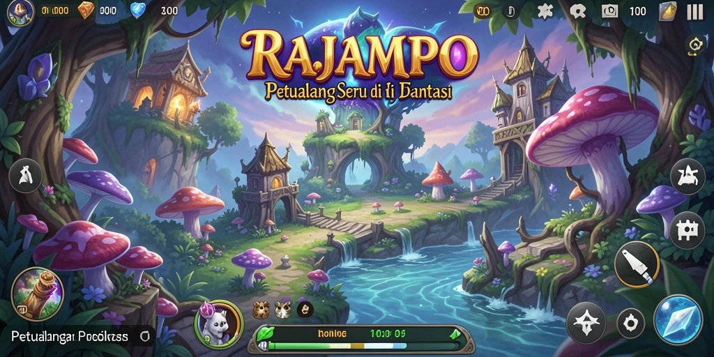 Tampilan gameplay RAJAMPO yang menampilkan petualangan seru.